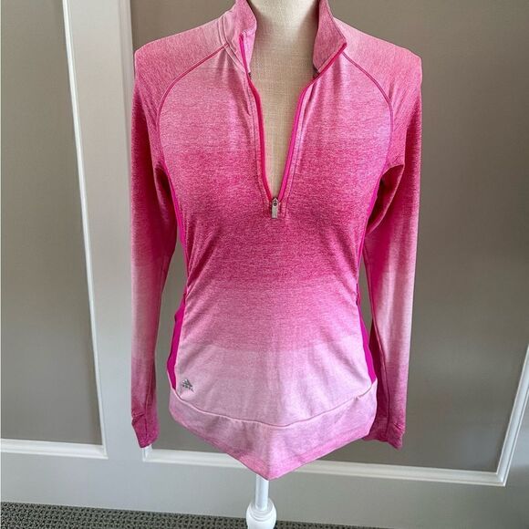 Adidas pink, golf pullover with 1/4 zip. - Picture 3 of 6